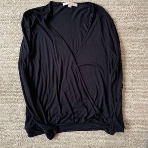 Black faux wrap shirt size M